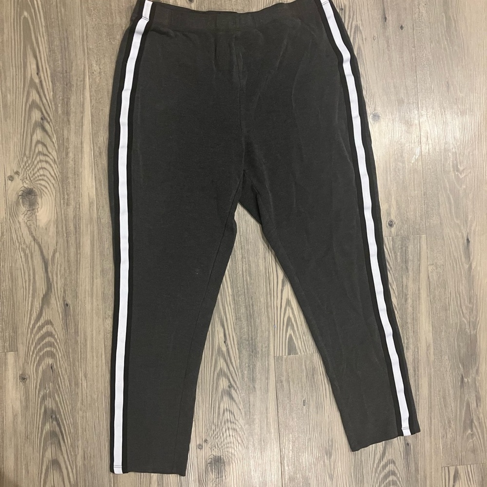 Michel Studio Grey Pants with White Stripes